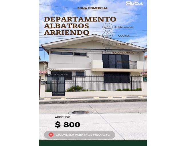 ALQUILO DEPARTAMENTO USO DE SUELO COMERCIAL EN ALBATROS | Guayaquil,  